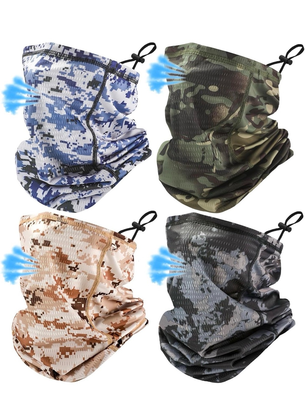 4 Pack NEW Bandana Face Scarf Neck Gaiter Headband Mask Cover Balaclava Lot